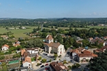 Vue aérienne du bourg de Razac sur l'Isle